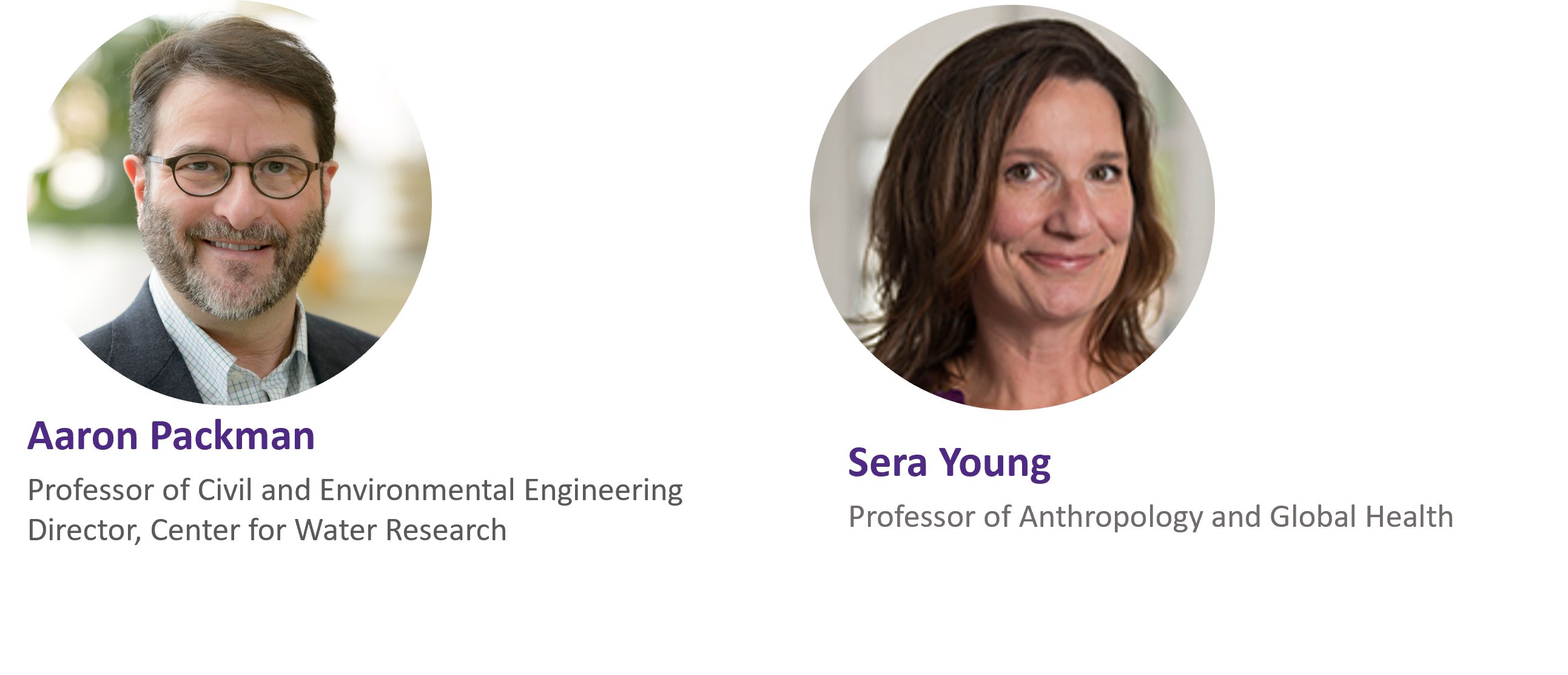 Innovation in Water Security Speakers Aaron Packman and Sera Young